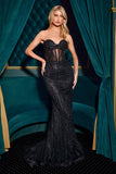 STRAPLESS CRYSTAL FITTED GOWN
