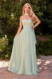 CORSET A LINE SCARF GOWN