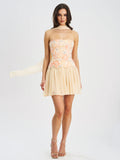 Quanisha Yellow Chiffon Dress With Scarf