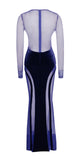 ROBE LONGUE EN VELOURS BLEU MARINE SHANNON