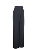 Quinnie Navy High-waisted Straight Leg Pant