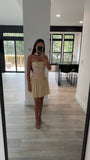Quanisha Yellow Chiffon Dress With Scarf
