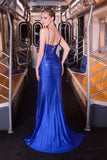 ILLUSION V NECK GOWN