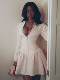 XABRINA PINK LONG SLEEVE MINI DRESS