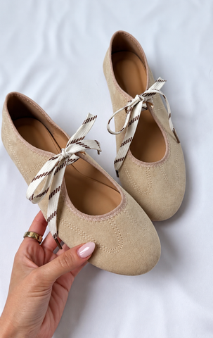 TIE TOP BALLET FLATS
