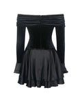 Magnolia Black Off-shoulder Layered Mini Dress