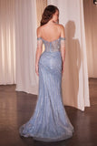 FULLY EMBELLISHED OFF SHOULDER GOWN