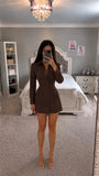 Corset-Style Button-Down Blazer Dress