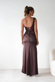 ONE SHOULDER SATIN CORSET GOWN