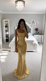 DROP WAIST SATIN GOWN