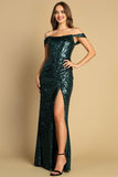 OFF SHOULDER SEQUIN GOWN