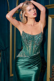 STRAPLESS SCOOP NECK CORSET GOWN