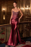 STRAPLESS SCOOP NECK CORSET GOWN