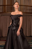 OFF SHOULDER PLEAT WAIST GOWN