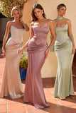 FITTED SATIN TWO PIECE GOWN