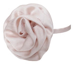 BEIGE SATIN ROSE FLOWER CHOKER