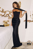 STRAPLESS CORSET SCARF GOWN