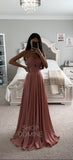 STRAPLESS A LINE SATIN KEYHOLE DRESS