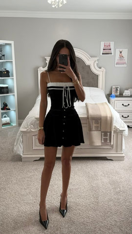 MINI ABITO IN VELLUTO BIANCO E NERO OLIA