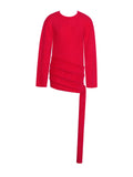 ROBE PULL DOS NUL À MANCHES LONGUES EN TRICOT ROUGE KEIRA 