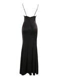 ELANOR BLACK AND WHITE BOW SATIN GOWN
