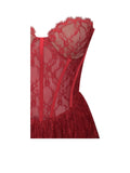 ROBE LONGUE CORSET EN DENTELLE BORDEAUX QUENNELL
