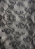BLACK LACE FLORAL PRING THIGH HIGH SOCKS