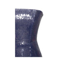 ABITO LUNGO RAMONDA CON SPALLINE E PAILLETTES BLU MARINO E SPACCO ALTO