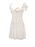 MARICA BEIGE SATIN CORSET MINI DRESS