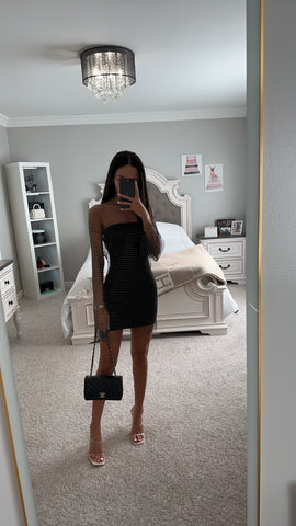 MESH MINI RHINESTONE DRESS SHOP DDMINE MESH MINI RHINESTONE DRESS SHOP DDMINE