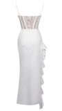 ABITO LUNGO CON CORSETTO IN PIZZO BIANCO JULIA