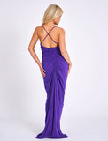 ROBE LONGUE DOS NU PROFOND VIOLET GINA
