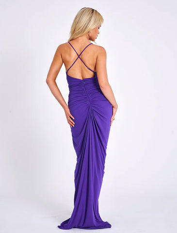 Gina Purple Deep V Backless Maxi Dress XL Gina Purple Deep V Backless Maxi Dress XL
