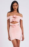 CYANEE MINI ABITO CON SPALLE SCOPERTE PEACH