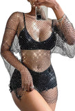MESH MINI RHINESTONE DRESS