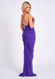 ROBE LONGUE DOS NU PROFOND VIOLET GINA