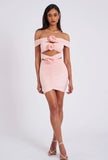 CYANEE MINI ABITO CON SPALLE SCOPERTE PEACH
