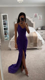 ROBE LONGUE DOS NU PROFOND VIOLET GINA