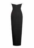 ROBE LONGUE ORNÉE DE CRISTAUX NOIRS