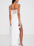 ABITO LUNGO CON CORSETTO IN PIZZO BIANCO JULIA