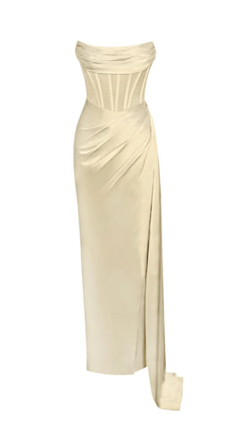 vivienne westwood cream silk corset dress 1999 1999 Vivienne Westwood Silk Dress