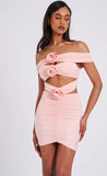 CYANEE MINI ABITO CON SPALLE SCOPERTE PEACH