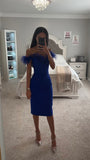 ABITO MIDI CORSETTO PIUME FIONA