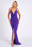 ROBE LONGUE DOS NU PROFOND VIOLET GINA
