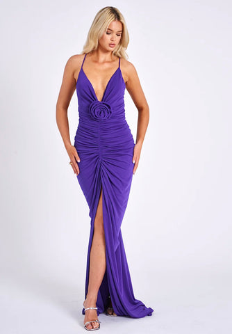 GINA PURPLE DEEP V BACKLESS MAXI DRESS XL GINA PURPLE DEEP V BACKLESS MAXI DRESS XL