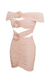 CYANEE MINI ABITO CON SPALLE SCOPERTE PEACH