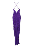 ROBE LONGUE DOS NU PROFOND VIOLET GINA