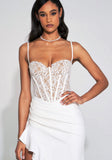 ABITO LUNGO CON CORSETTO IN PIZZO BIANCO JULIA