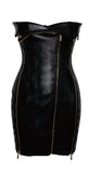 ROBE MINI EN CUIR NOIR ANORA
