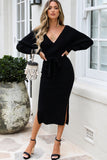 ROBE PULL AVEC NŒUD PAPILLON AU COU